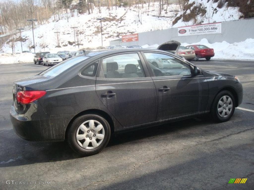 2009 Elantra GLS Sedan - Black Pearl / Gray photo #5