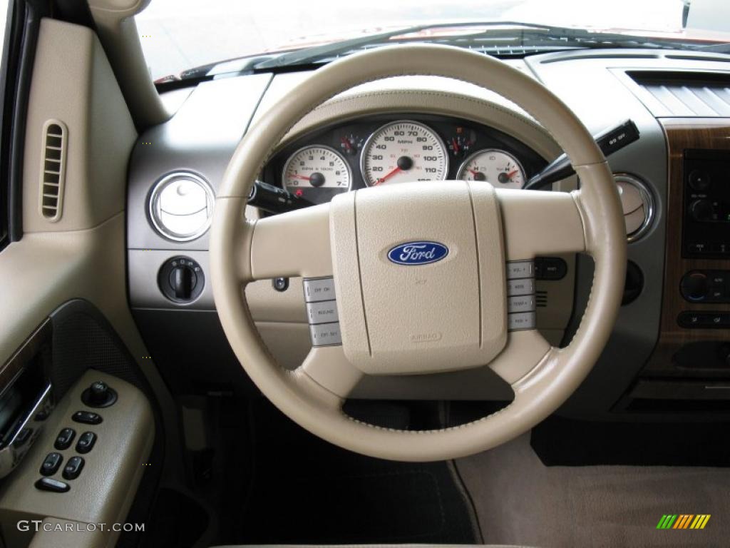 2004 F150 Lariat SuperCab - Bright Red / Heritage Medium Parchment photo #18