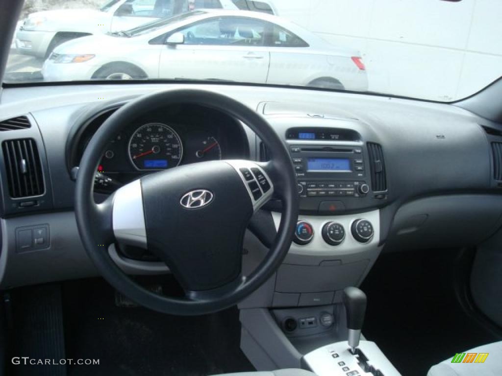 2009 Elantra GLS Sedan - Black Pearl / Gray photo #12
