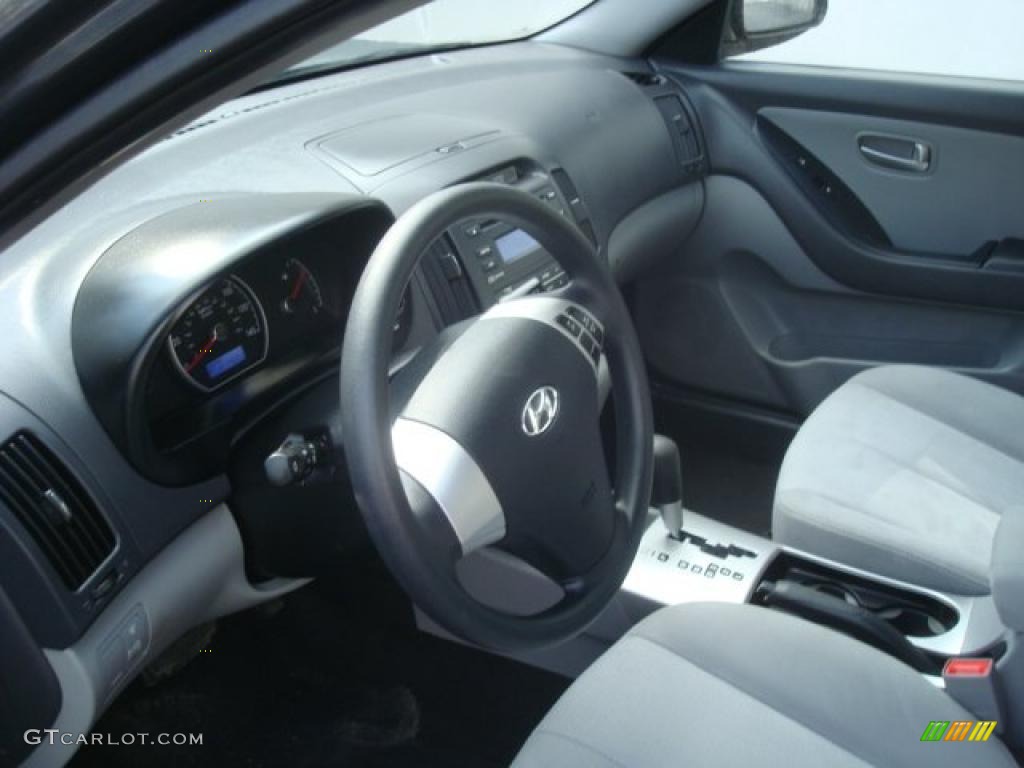 2009 Elantra GLS Sedan - Black Pearl / Gray photo #15