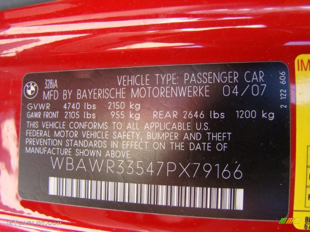 2007 3 Series 328i Convertible - Crimson Red / Cream Beige photo #15