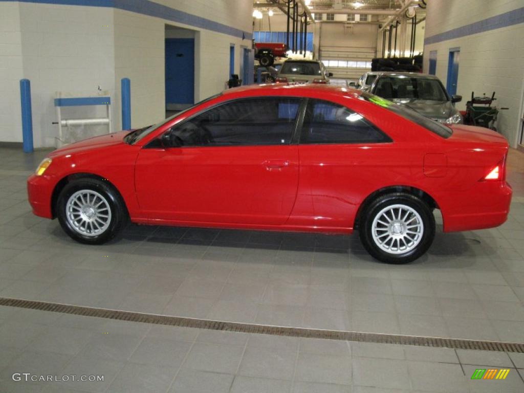 2002 Civic LX Coupe - Rally Red / Beige photo #4