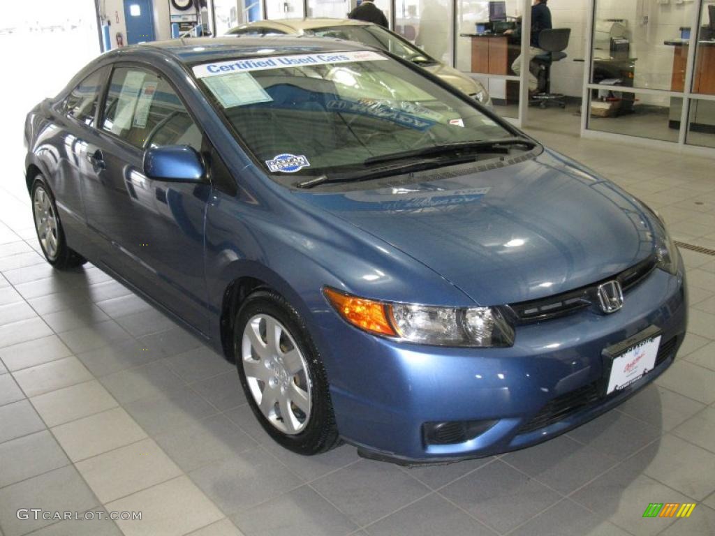 2007 Civic LX Coupe - Atomic Blue Metallic / Gray photo #1