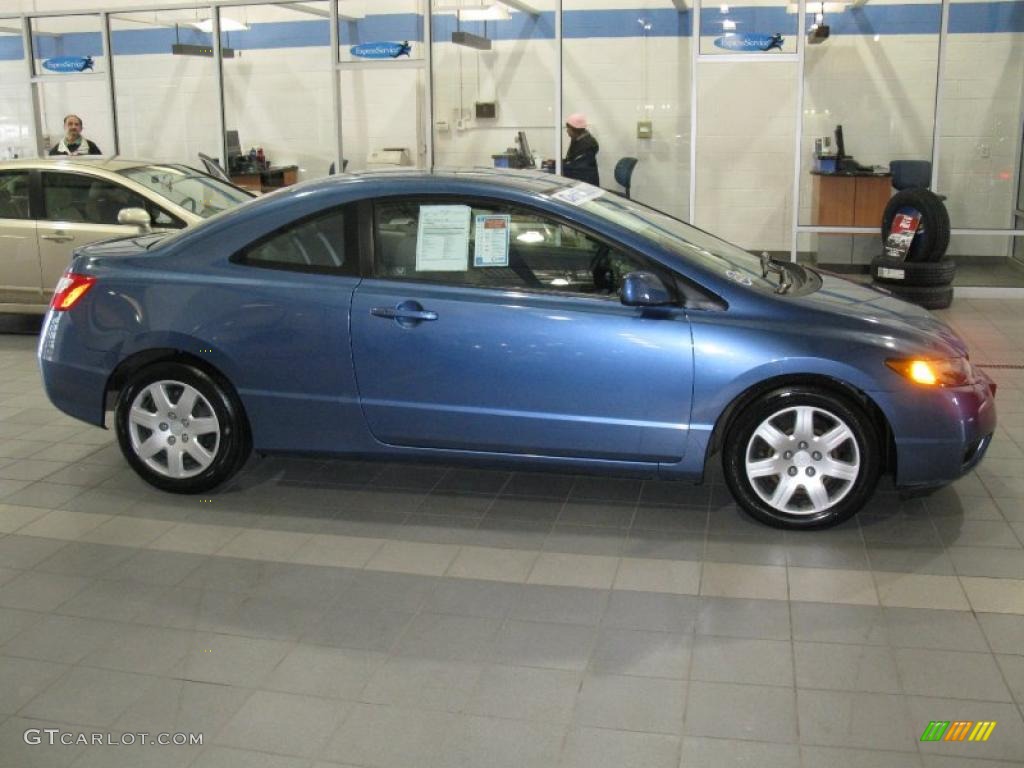 2007 Civic LX Coupe - Atomic Blue Metallic / Gray photo #3