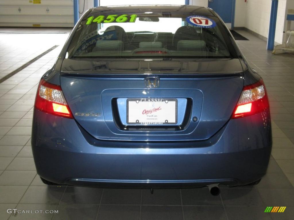 2007 Civic LX Coupe - Atomic Blue Metallic / Gray photo #6