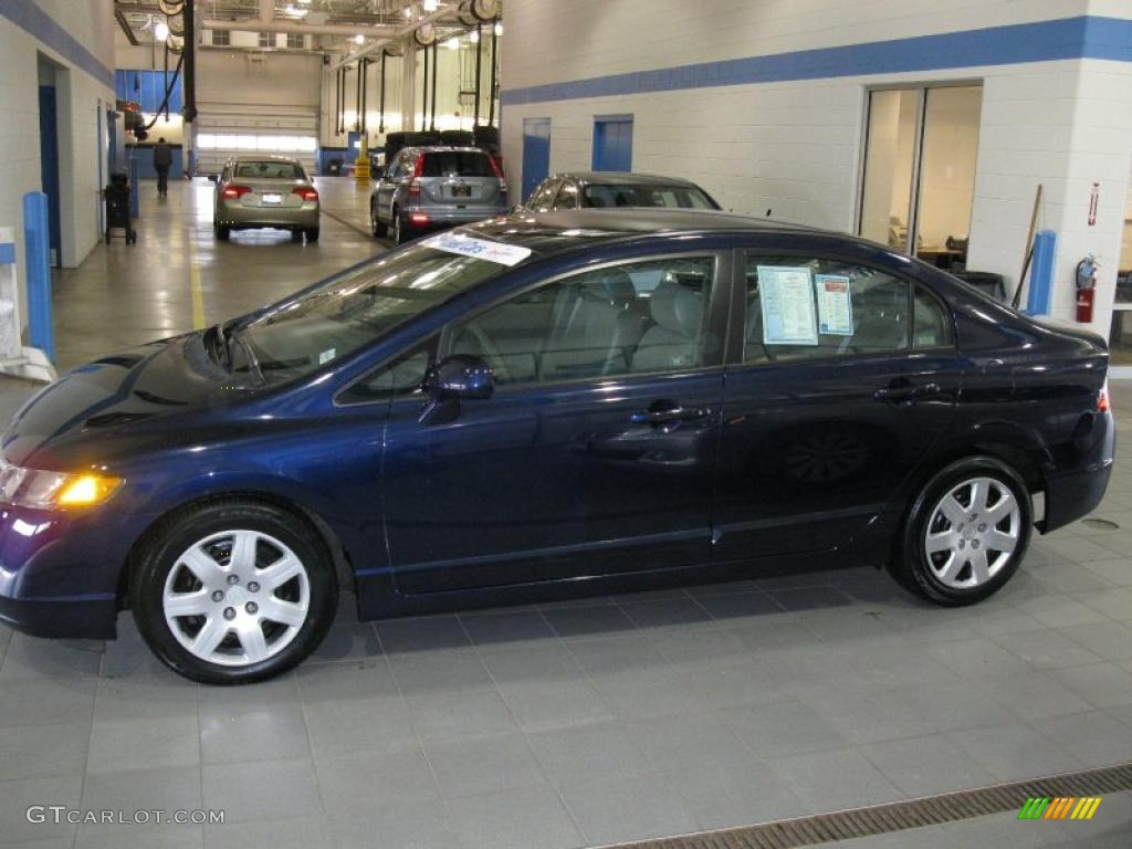 2007 Civic LX Sedan - Royal Blue Pearl / Gray photo #4