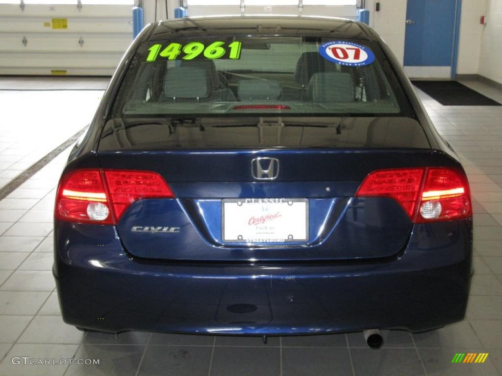 2007 Civic LX Sedan - Royal Blue Pearl / Gray photo #6