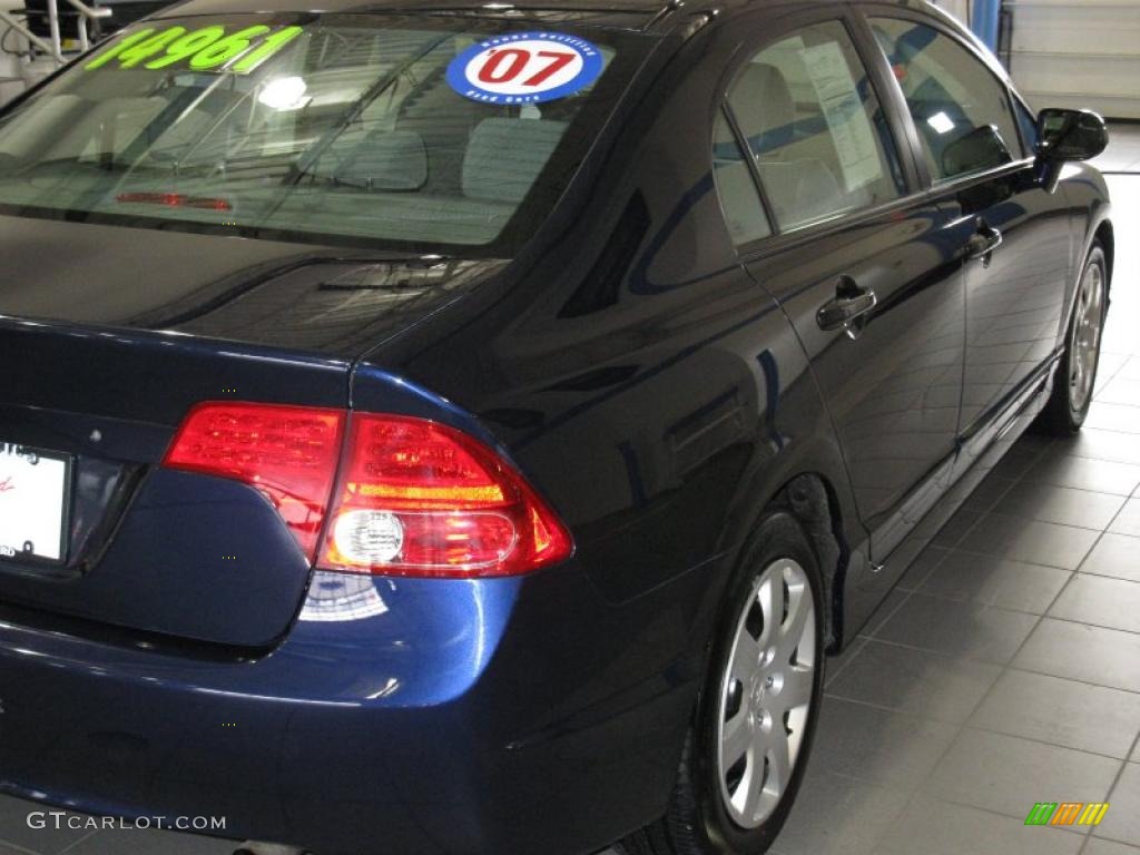 2007 Civic LX Sedan - Royal Blue Pearl / Gray photo #8