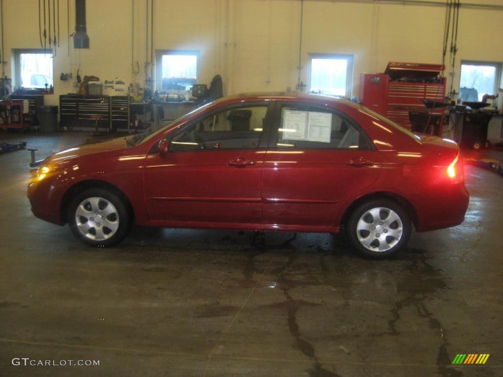 2009 Spectra EX Sedan - Spicy Red Metallic / Beige photo #1