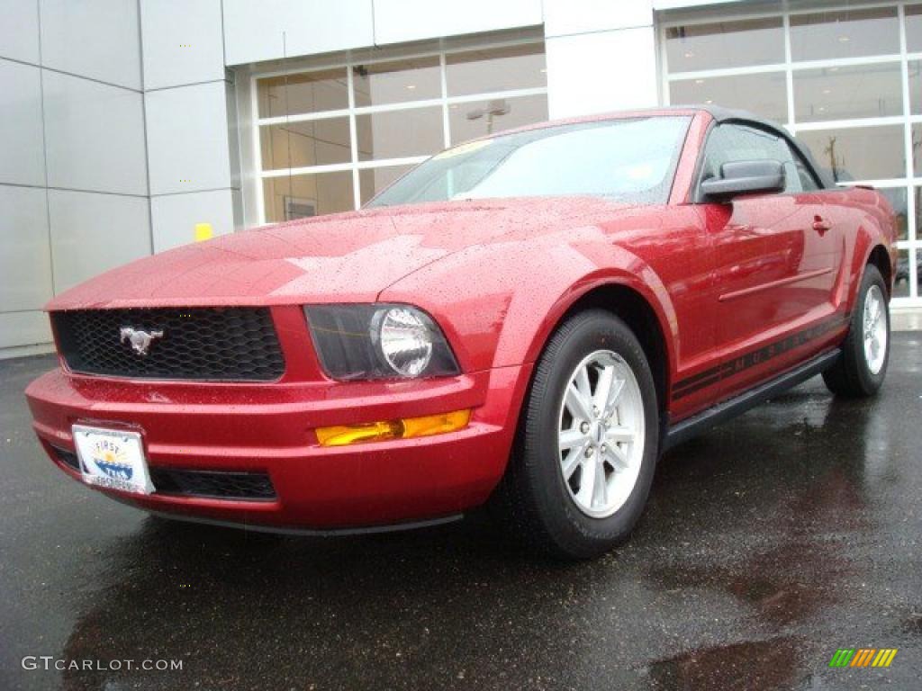 2007 Mustang V6 Premium Convertible - Redfire Metallic / Medium Parchment photo #1