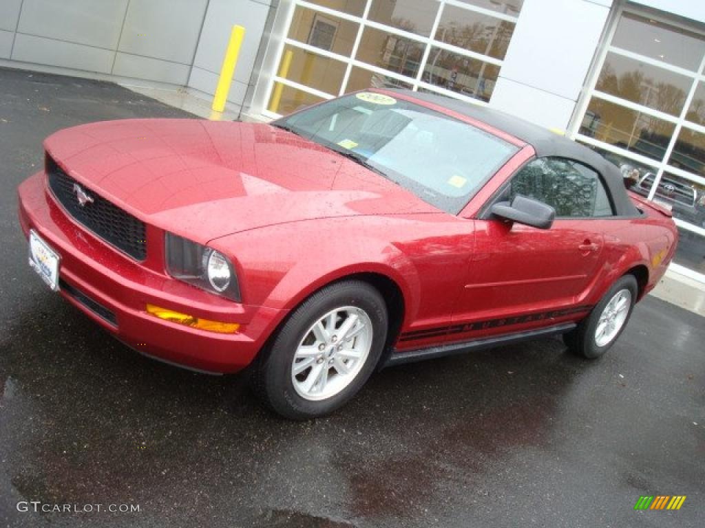 2007 Mustang V6 Premium Convertible - Redfire Metallic / Medium Parchment photo #11