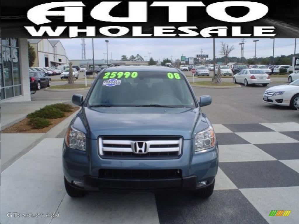 2008 Pilot EX-L - Steel Blue Metallic / Gray photo #2