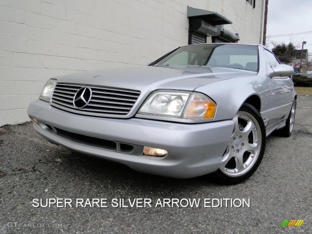 2002 SL 500 Silver Arrow Roadster - Silver Arrow Ultra Metallic / Silver/Black photo #1