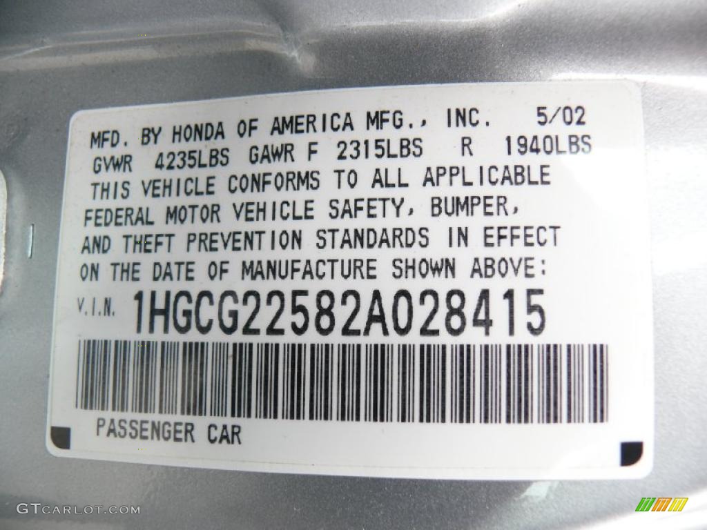 2002 Accord EX V6 Coupe - Satin Silver Metallic / Charcoal photo #15