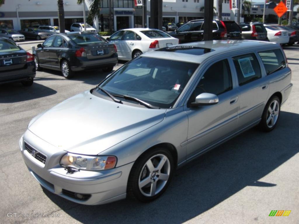 2007 V70 R AWD - Electric Silver Metallic / R Nordkap Black/Blue Metallic photo #2