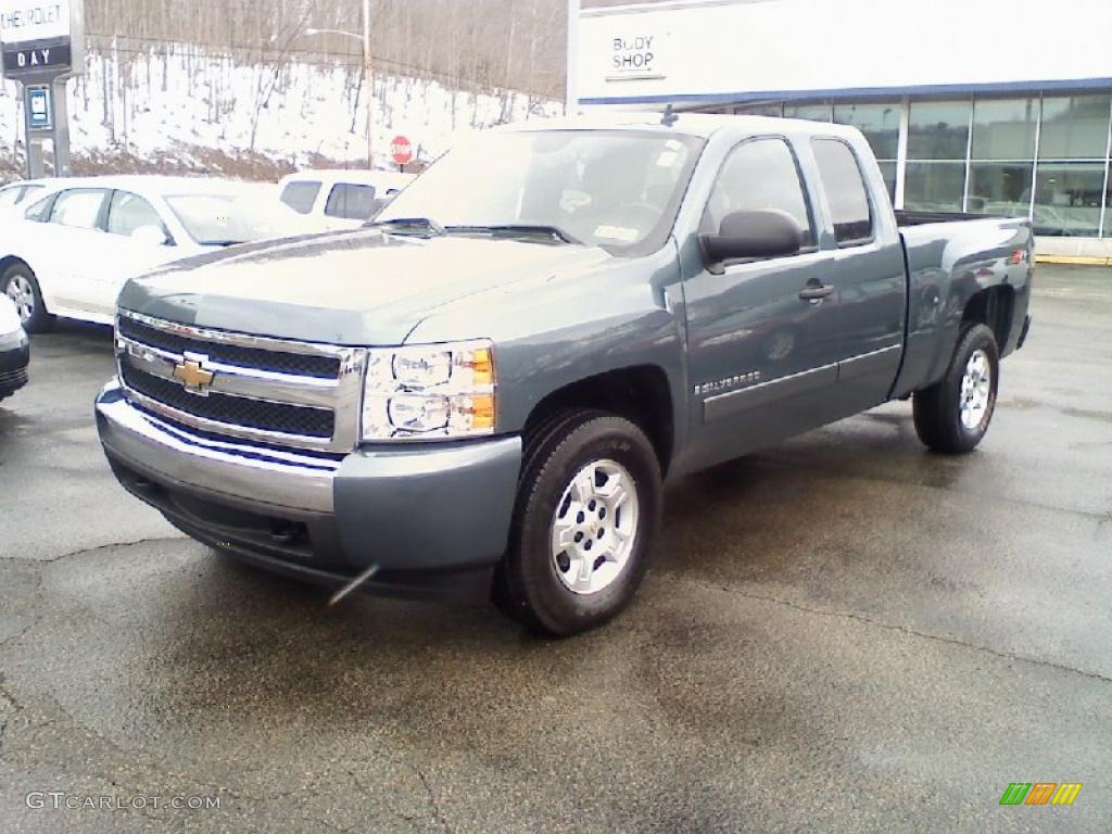 2008 Silverado 1500 LT Extended Cab 4x4 - Blue Granite Metallic / Light Titanium/Ebony Accents photo #1