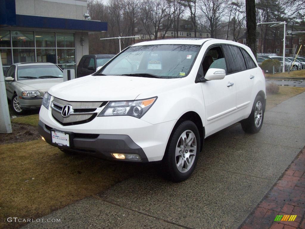 2007 MDX Technology - Aspen White Pearl / Bordeaux photo #2