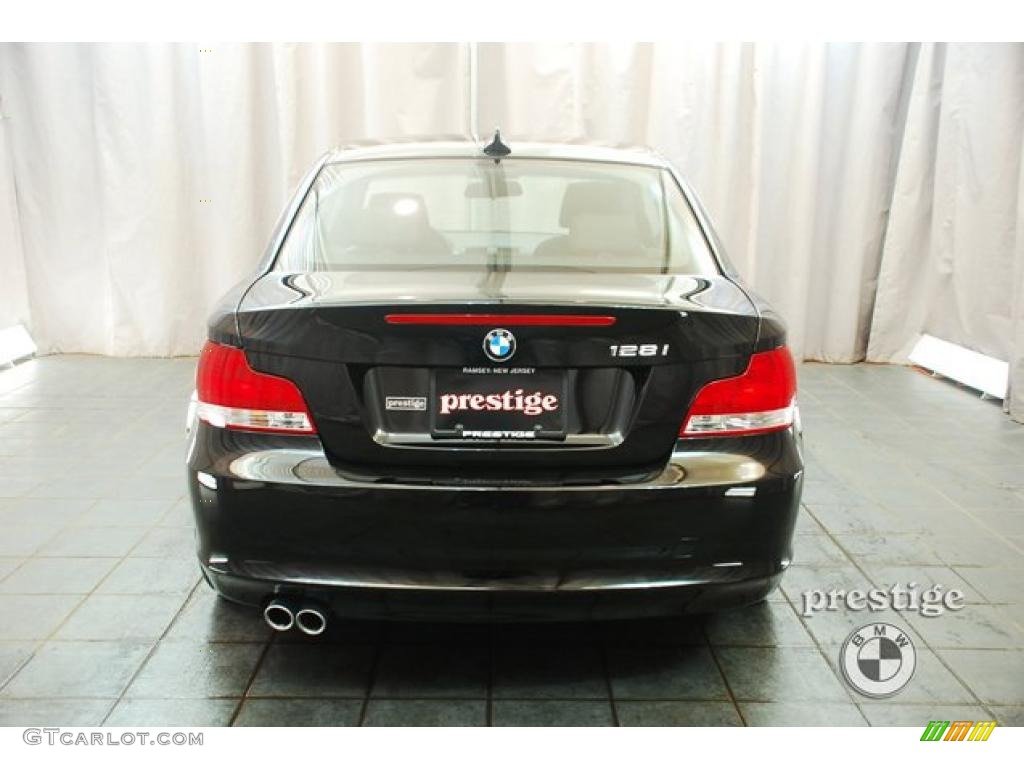 2008 1 Series 128i Coupe - Jet Black / Black photo #3