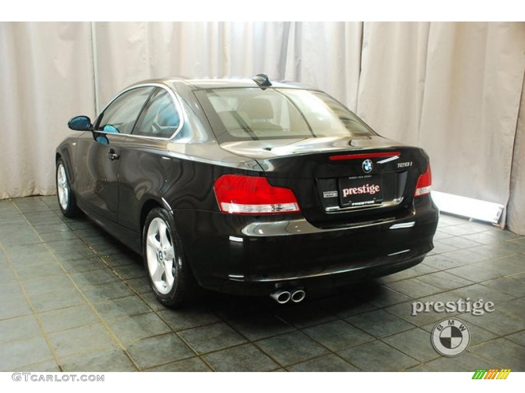 2008 1 Series 128i Coupe - Jet Black / Black photo #4