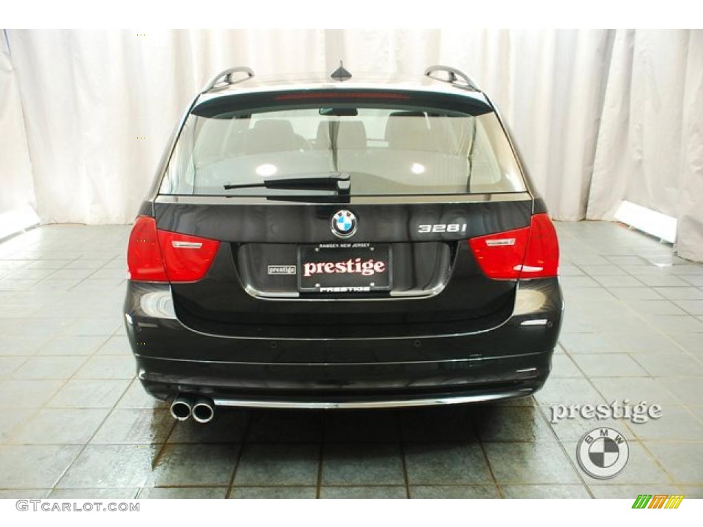 2009 3 Series 328xi Sport Wagon - Black Sapphire Metallic / Black photo #3