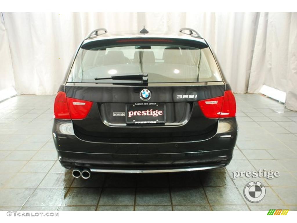 2009 3 Series 328xi Sport Wagon - Black Sapphire Metallic / Black photo #3