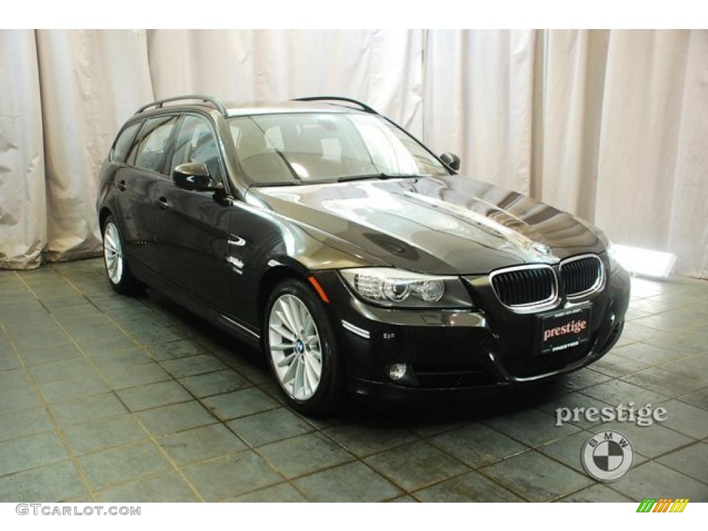 2009 3 Series 328xi Sport Wagon - Black Sapphire Metallic / Black photo #7