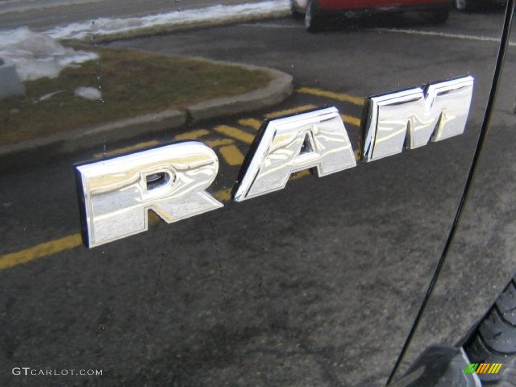 2009 Ram 1500 Laramie Quad Cab 4x4 - Brilliant Black Crystal Pearl / Light Pebble Beige/Bark Brown photo #3