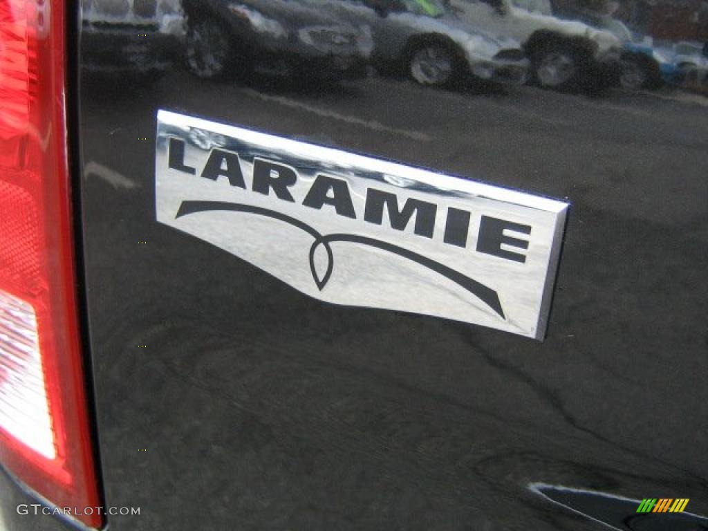 2009 Ram 1500 Laramie Quad Cab 4x4 - Brilliant Black Crystal Pearl / Light Pebble Beige/Bark Brown photo #6