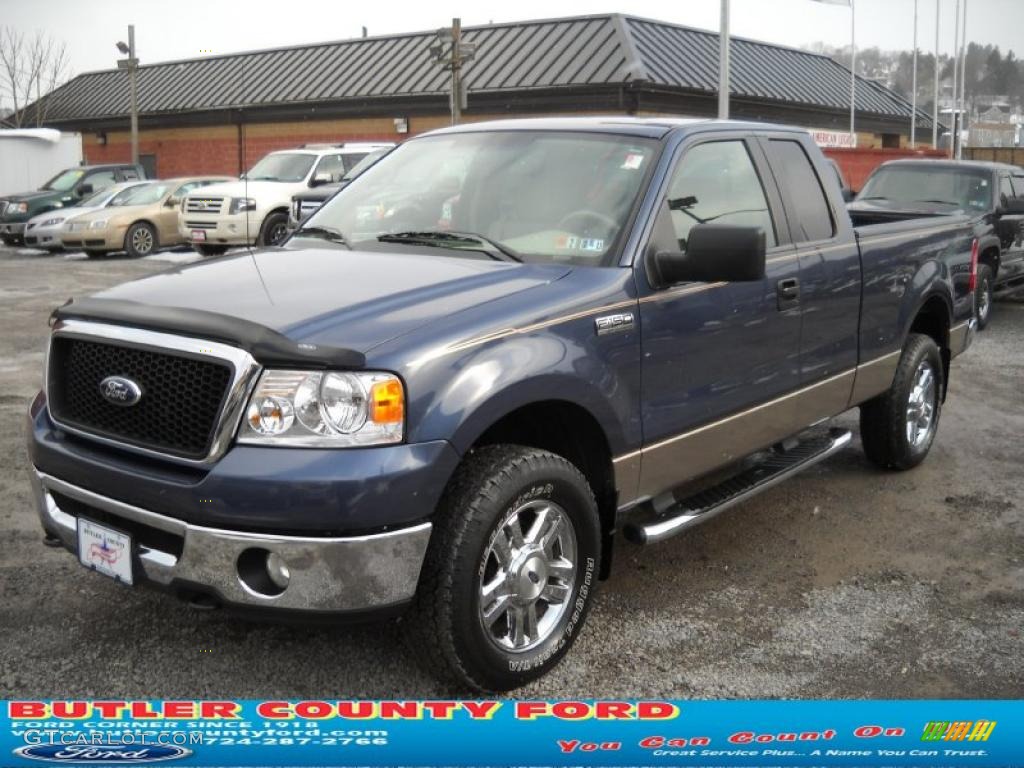 2006 F150 XLT SuperCab 4x4 - Medium Wedgewood Blue Metallic / Tan photo #18