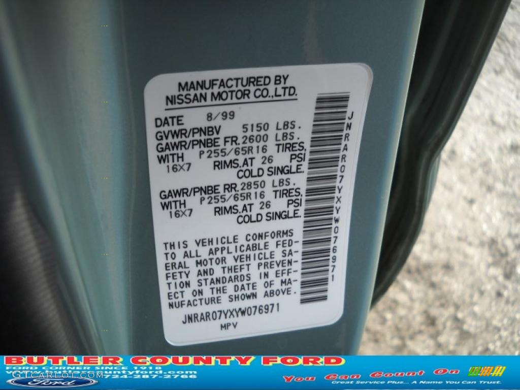 2000 QX4  - Silver Sage Metallic / Gray photo #9