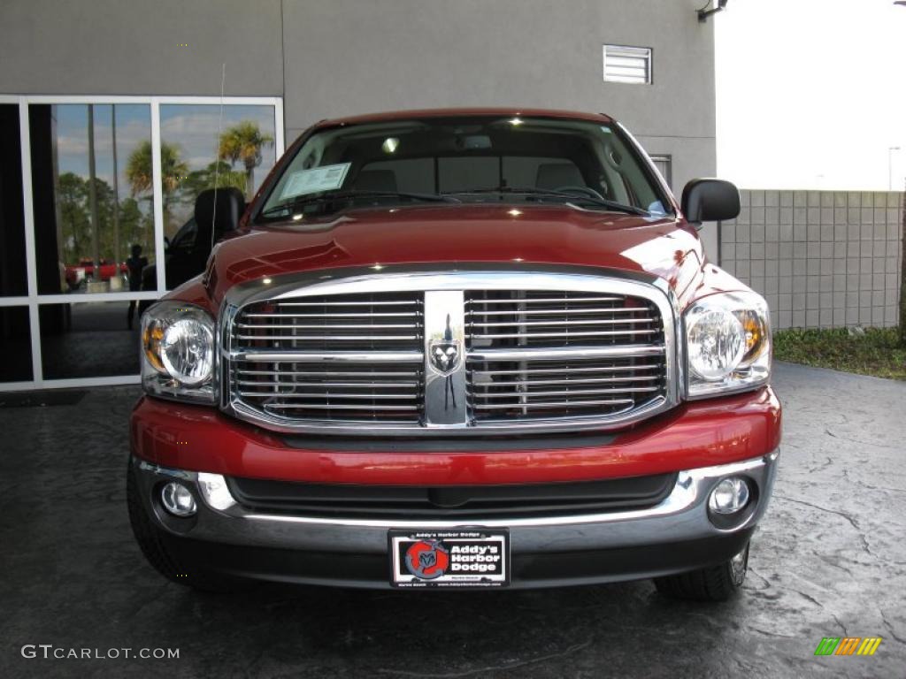 2008 Ram 1500 Big Horn Edition Quad Cab - Flame Red / Medium Slate Gray photo #2