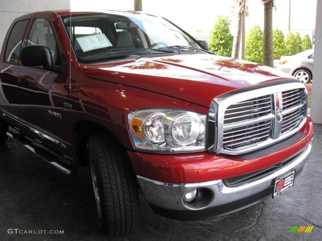 2008 Ram 1500 Big Horn Edition Quad Cab - Flame Red / Medium Slate Gray photo #3