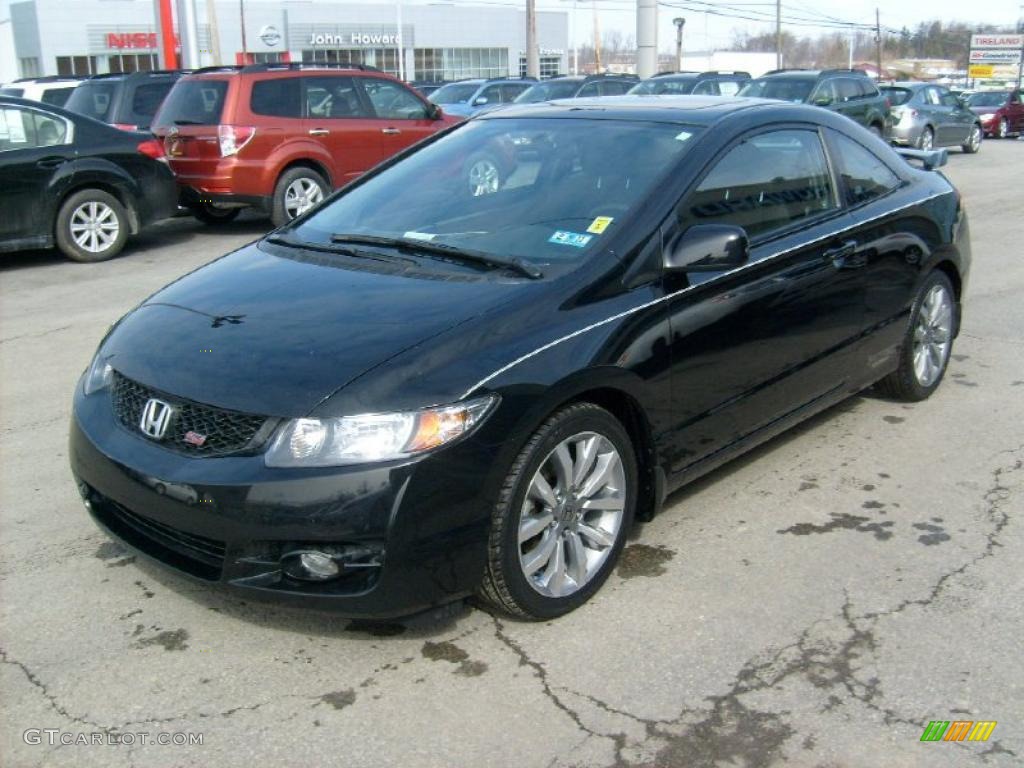 2009 Civic Si Coupe - Crystal Black Pearl / Black photo #3