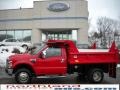 2008 Bright Red Ford F350 Super Duty XLT Regular Cab 4x4 Dump Truck  photo #1
