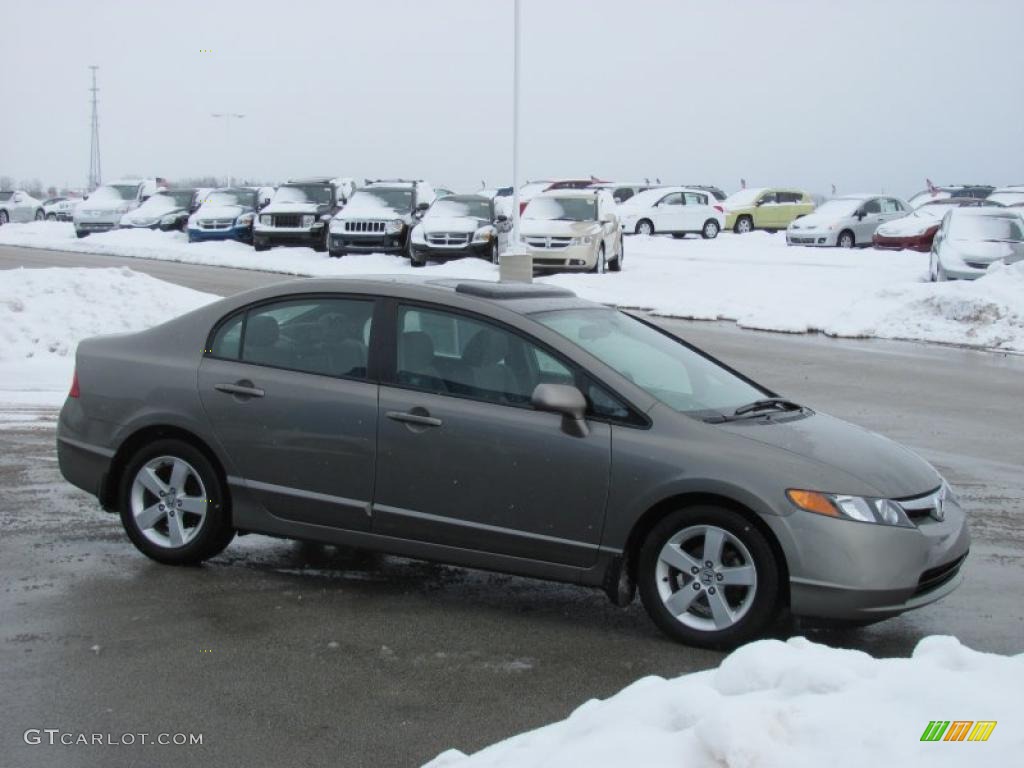 2007 Civic EX Sedan - Galaxy Gray Metallic / Gray photo #12