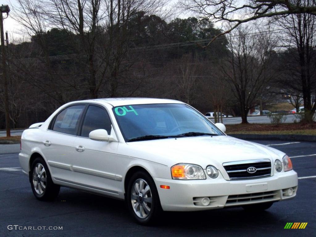 2004 Optima LX V6 - Clear White / Gray photo #1