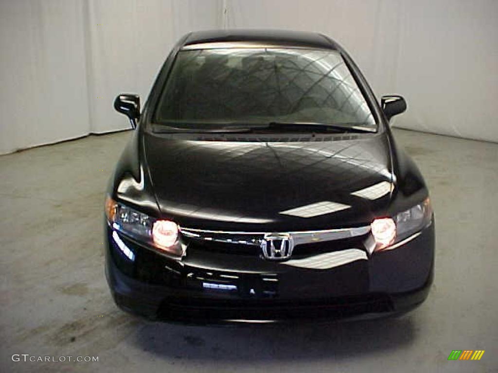 2007 Civic LX Sedan - Nighthawk Black Pearl / Gray photo #2