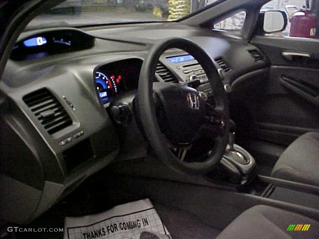 2007 Civic LX Sedan - Nighthawk Black Pearl / Gray photo #9