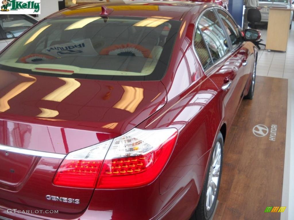 2009 Genesis 3.8 Sedan - Cabernet Red Pearl / Beige photo #8