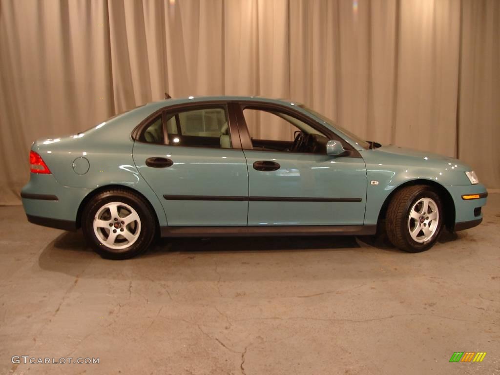 2004 9-3 Linear Sedan - Glacier Blue Metallic / Parchment photo #7