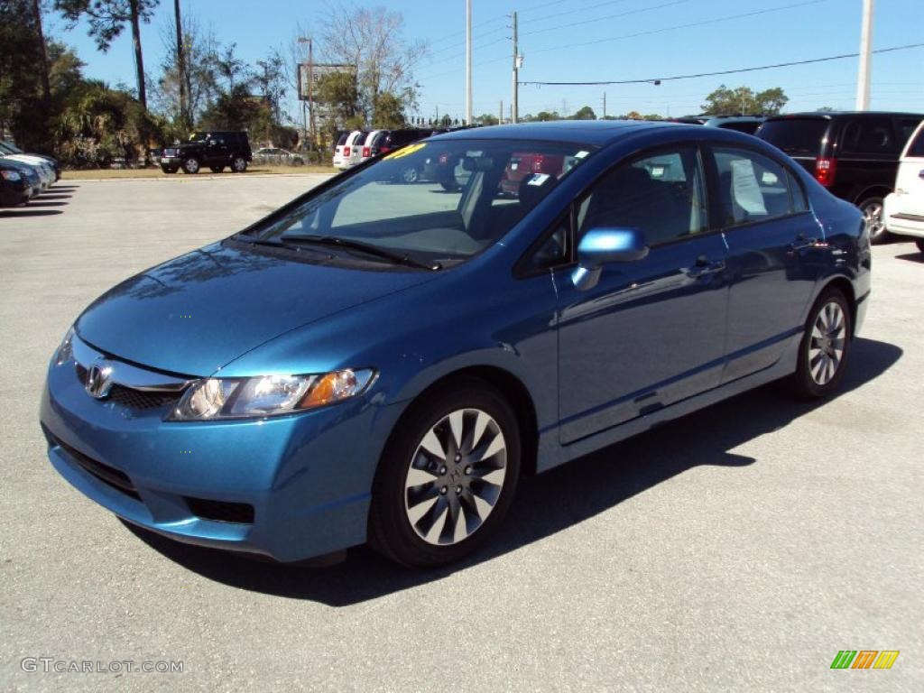 2009 Civic EX Sedan - Atomic Blue Metallic / Gray photo #1