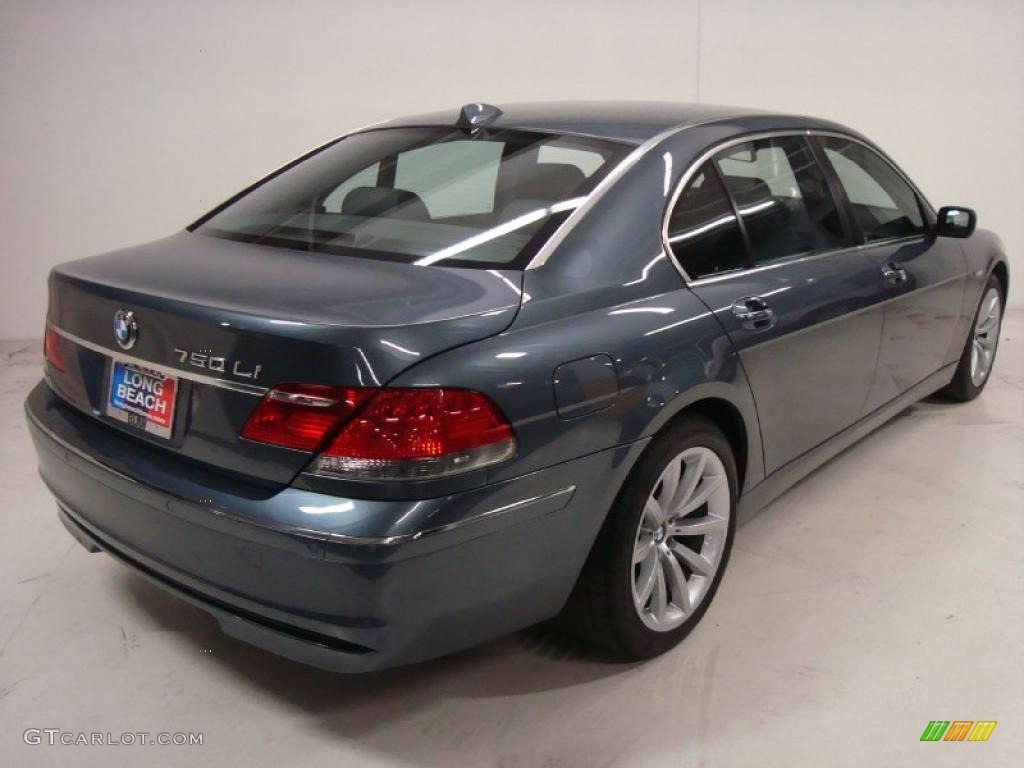 2007 7 Series 750Li Sedan - Monaco Blue Metallic / Flannel Grey photo #6