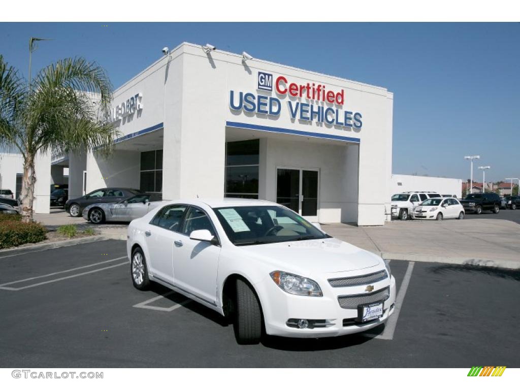 2009 Malibu LTZ Sedan - Summit White / Cocoa/Cashmere photo #1