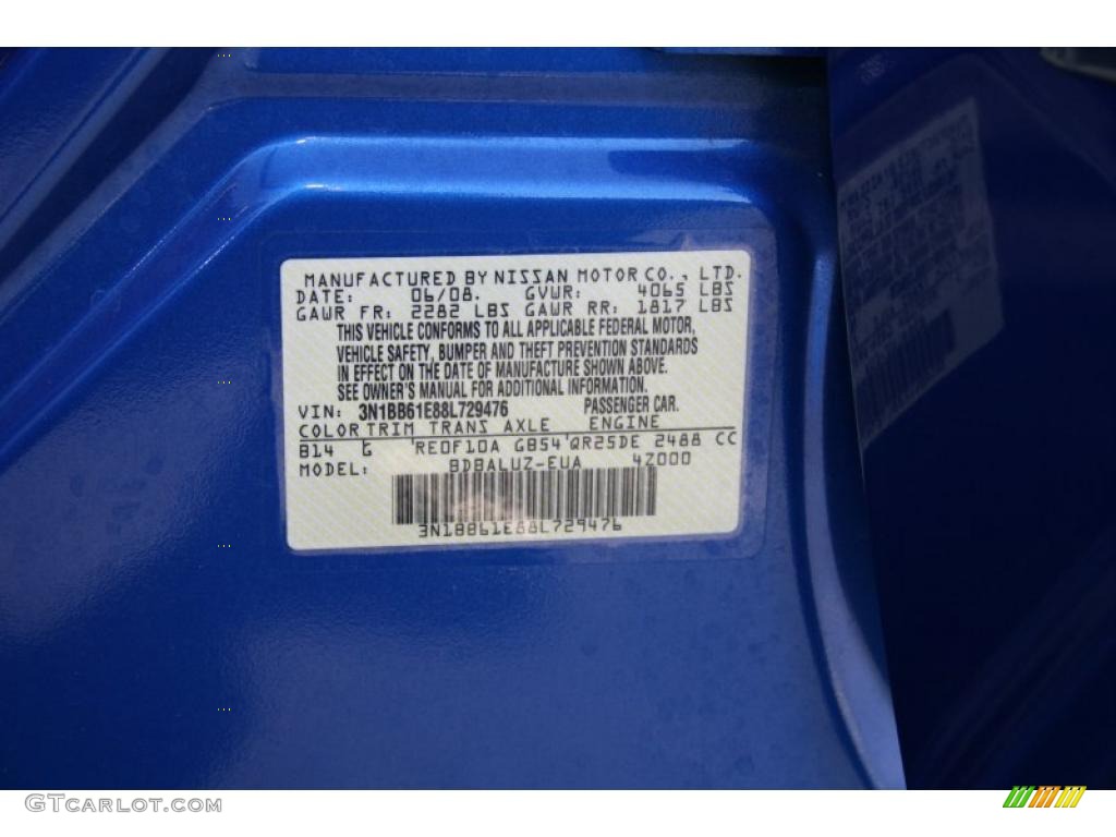 2008 Sentra SE-R - Sapphire Blue / SE-R Charcoal photo #42