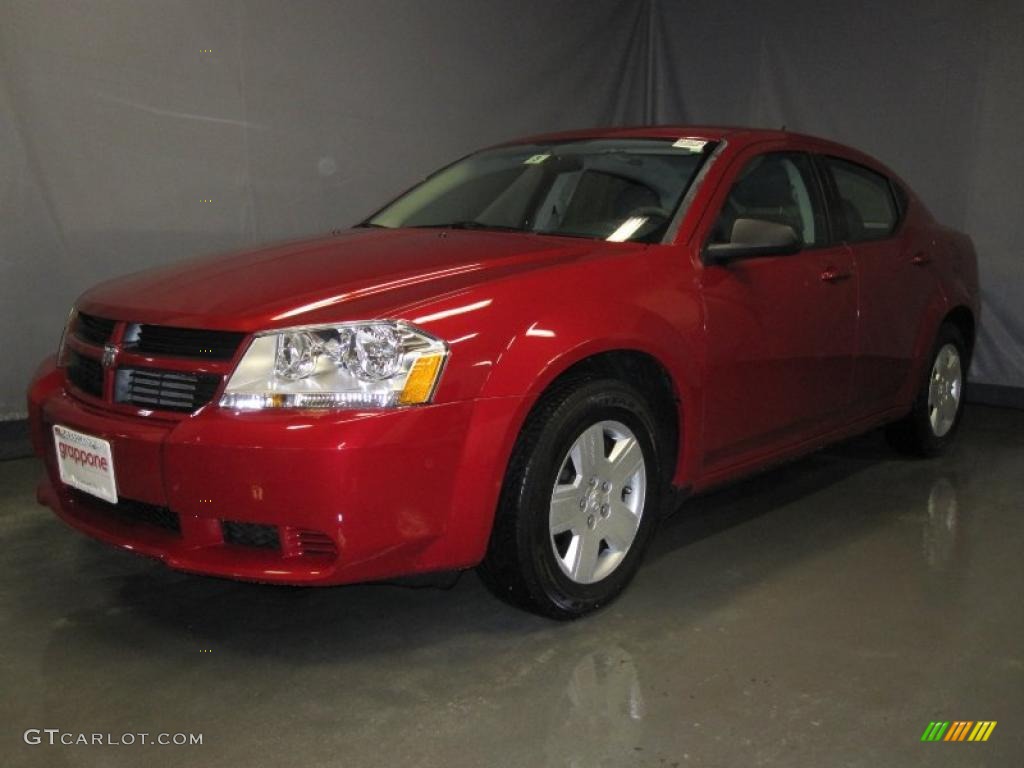 2008 Avenger SE - Inferno Red Crystal Pearl / Dark Slate Gray/Light Slate Gray photo #1