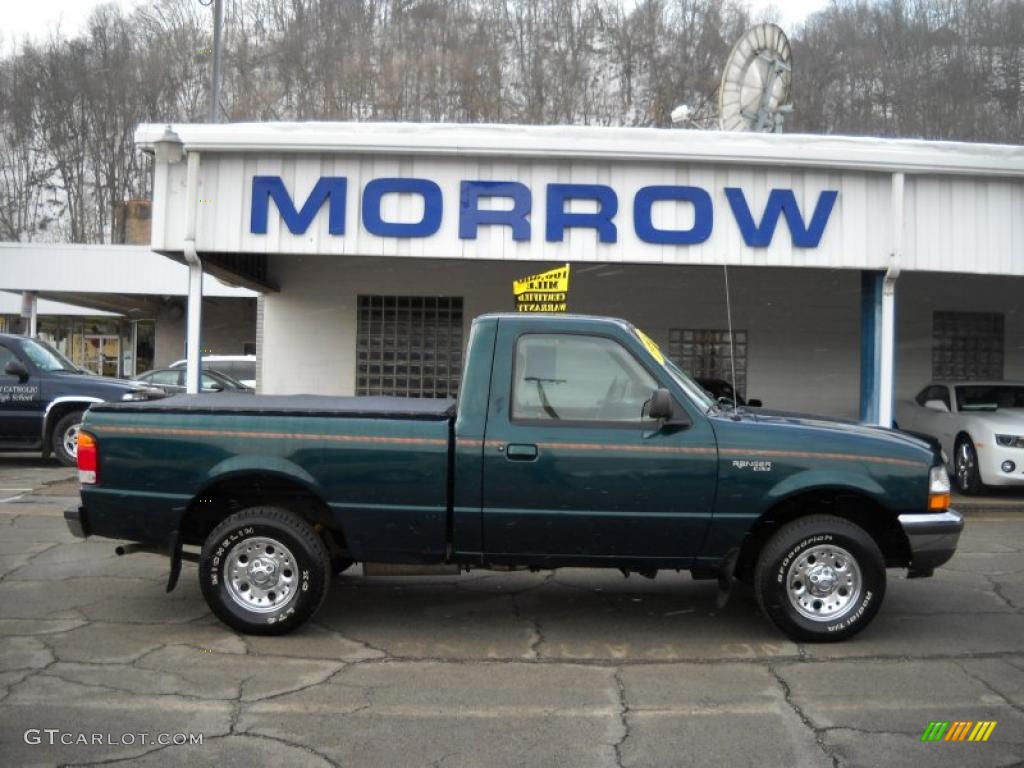 1998 Ranger XLT Regular Cab - Deep Emerald Green Metallic / Medium Prairie Tan photo #1