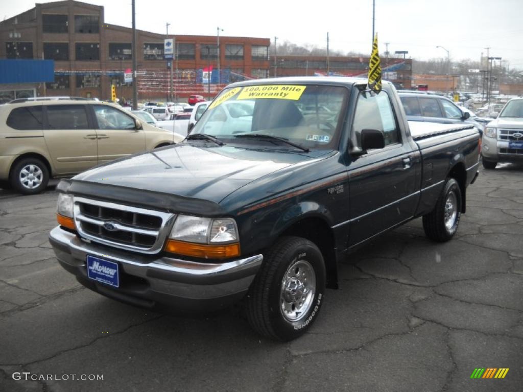 1998 Ranger XLT Regular Cab - Deep Emerald Green Metallic / Medium Prairie Tan photo #16