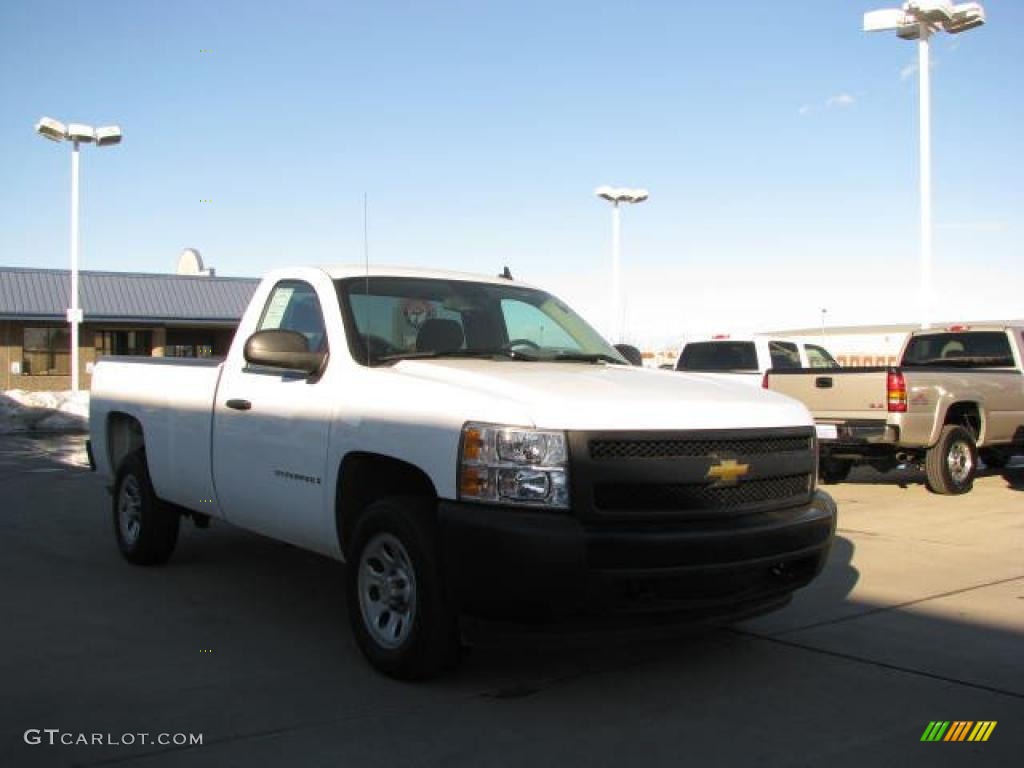 2008 Silverado 1500 Work Truck Regular Cab - Summit White / Dark Titanium photo #3