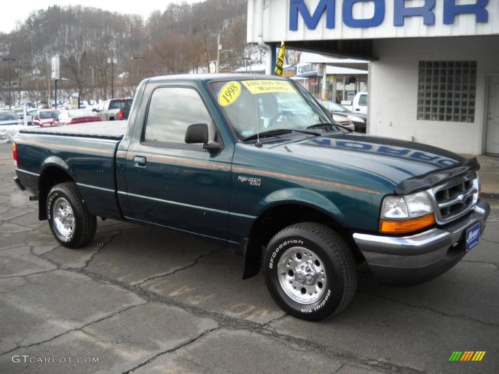 1998 Ranger XLT Regular Cab - Deep Emerald Green Metallic / Medium Prairie Tan photo #18