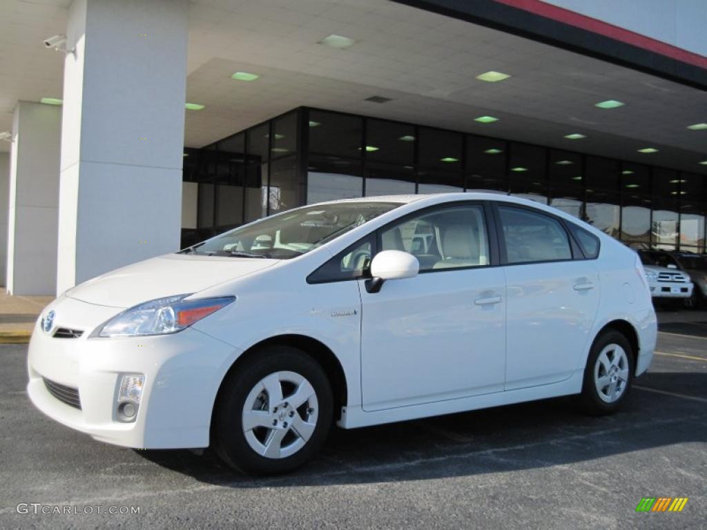 2010 Prius Hybrid II - Blizzard White Pearl / Bisque photo #1